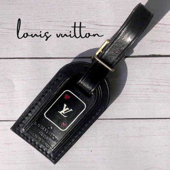 Small Leather Luggage Tag Custom LV Queen of Heart - Picture 2 of 5